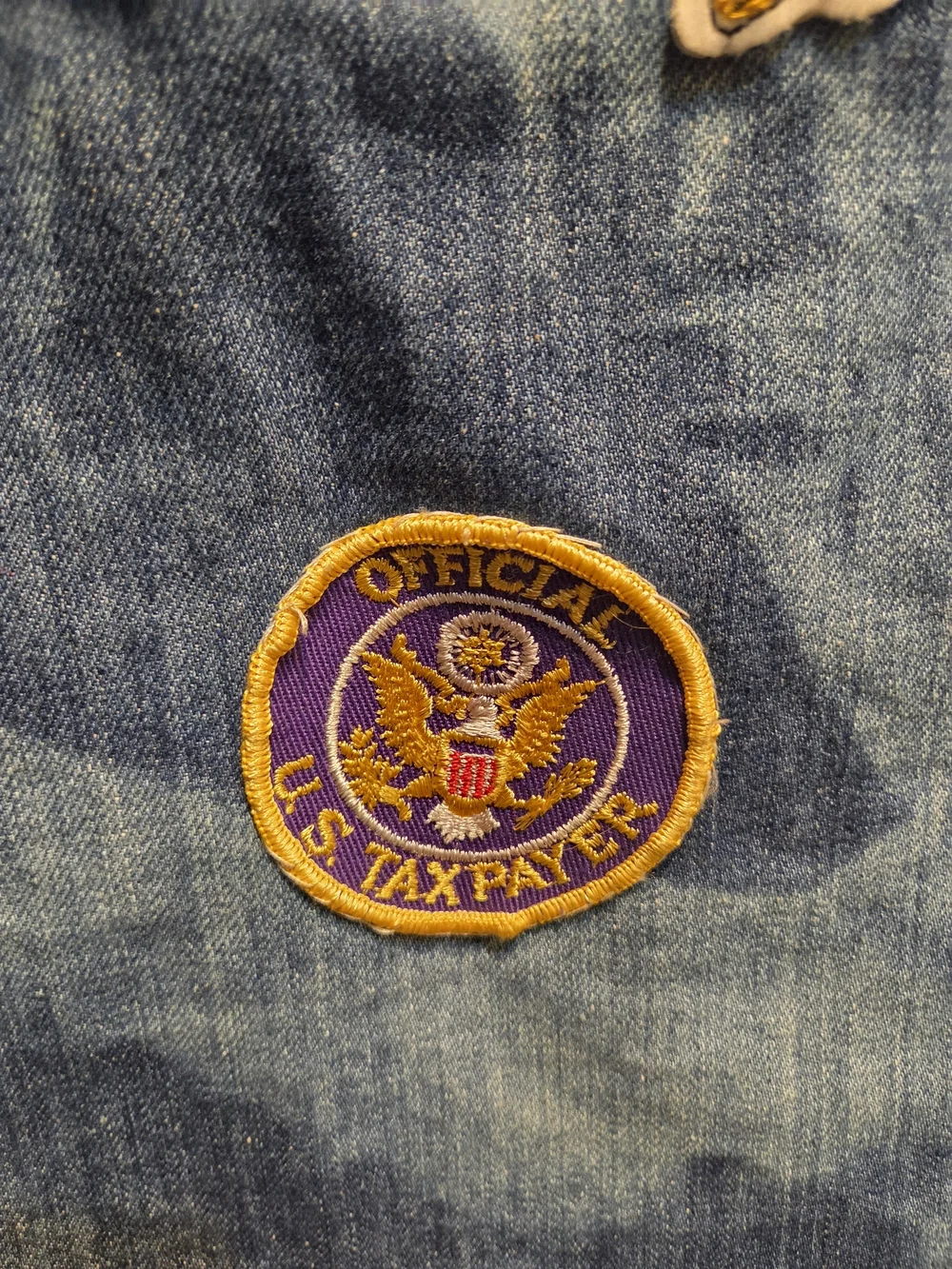 Vintage 70s Denim Vest With 11 Patches Masons Outdoor Hunting Fishing Large